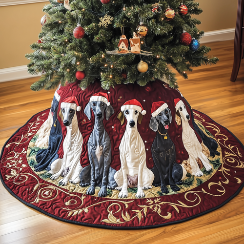 Christmas Greyhound Quilted Tree Skirt GFTOAB1034