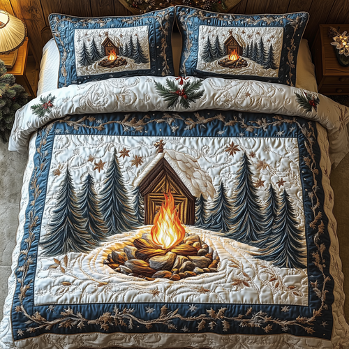 Crackling Fire 3-Piece Quilted Bedding Set GFTOAB1061