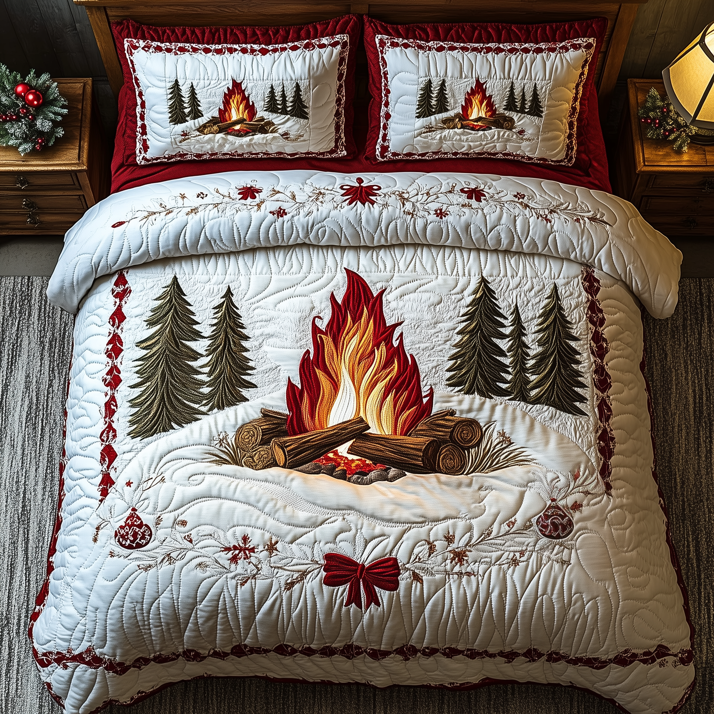 Crackling Fire 3-Piece Quilted Bedding Set GFTOAB1065