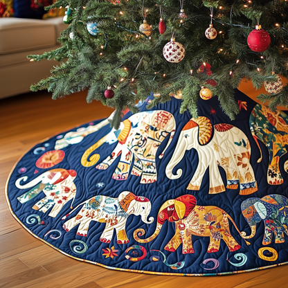 Christmas Elephant Quilted Tree Skirt GFTOAB114