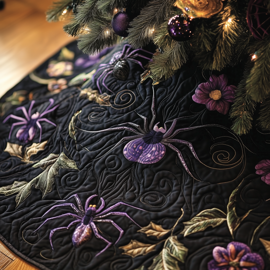 Christmas Black Spiders Quilted Tree Skirt GFTOAB1153