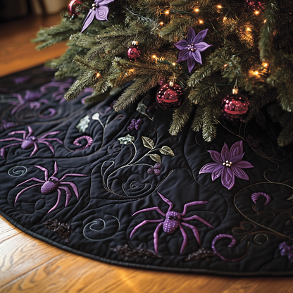 Christmas Black Spiders Quilted Tree Skirt GFTOAB1154