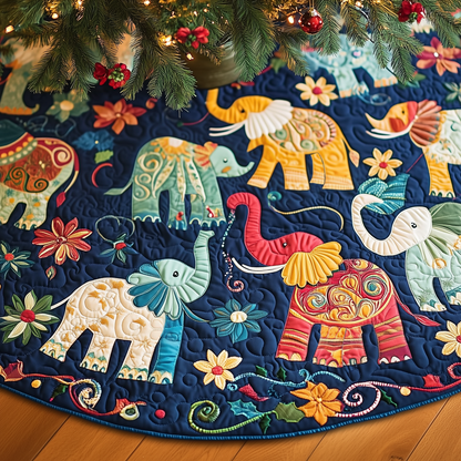 Christmas Elephant Quilted Tree Skirt GFTOAB115