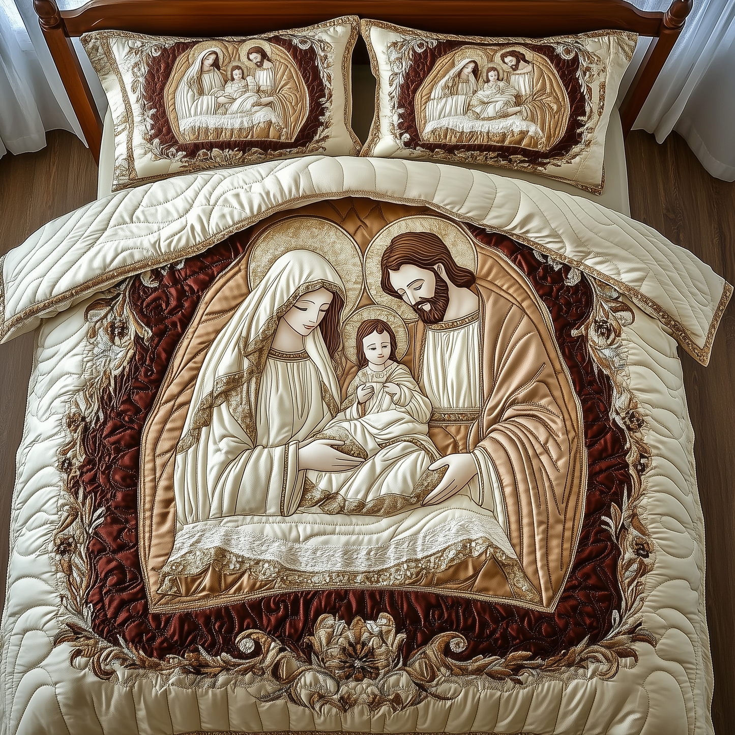 Nativity 3-Piece Quilted Bedding Set GFTOAB1188