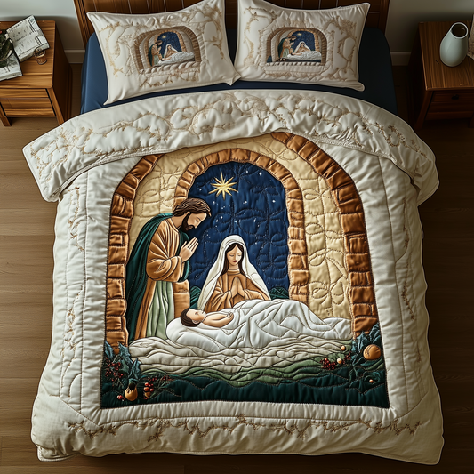 Nativity 3-Piece Quilted Bedding Set GFTOAB1190