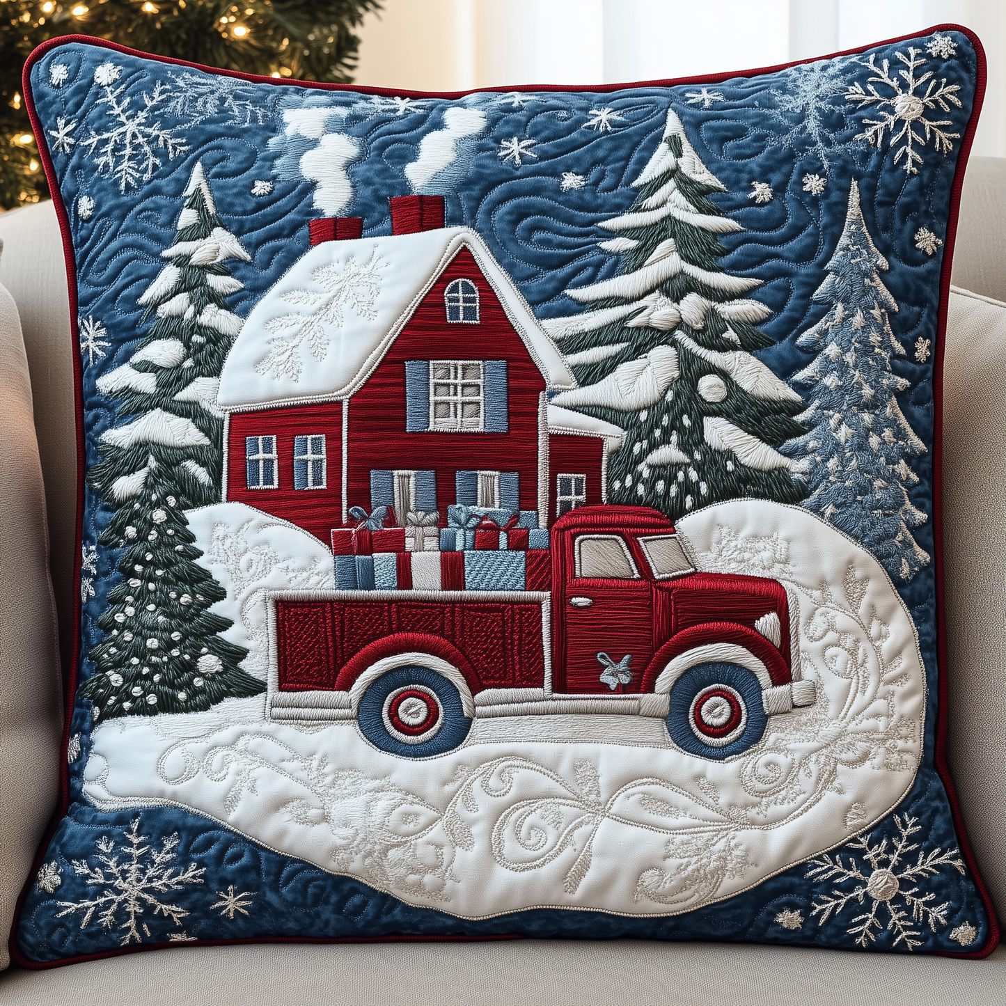 Snow Cabin Quilted Pillow Case GFTOAB1205