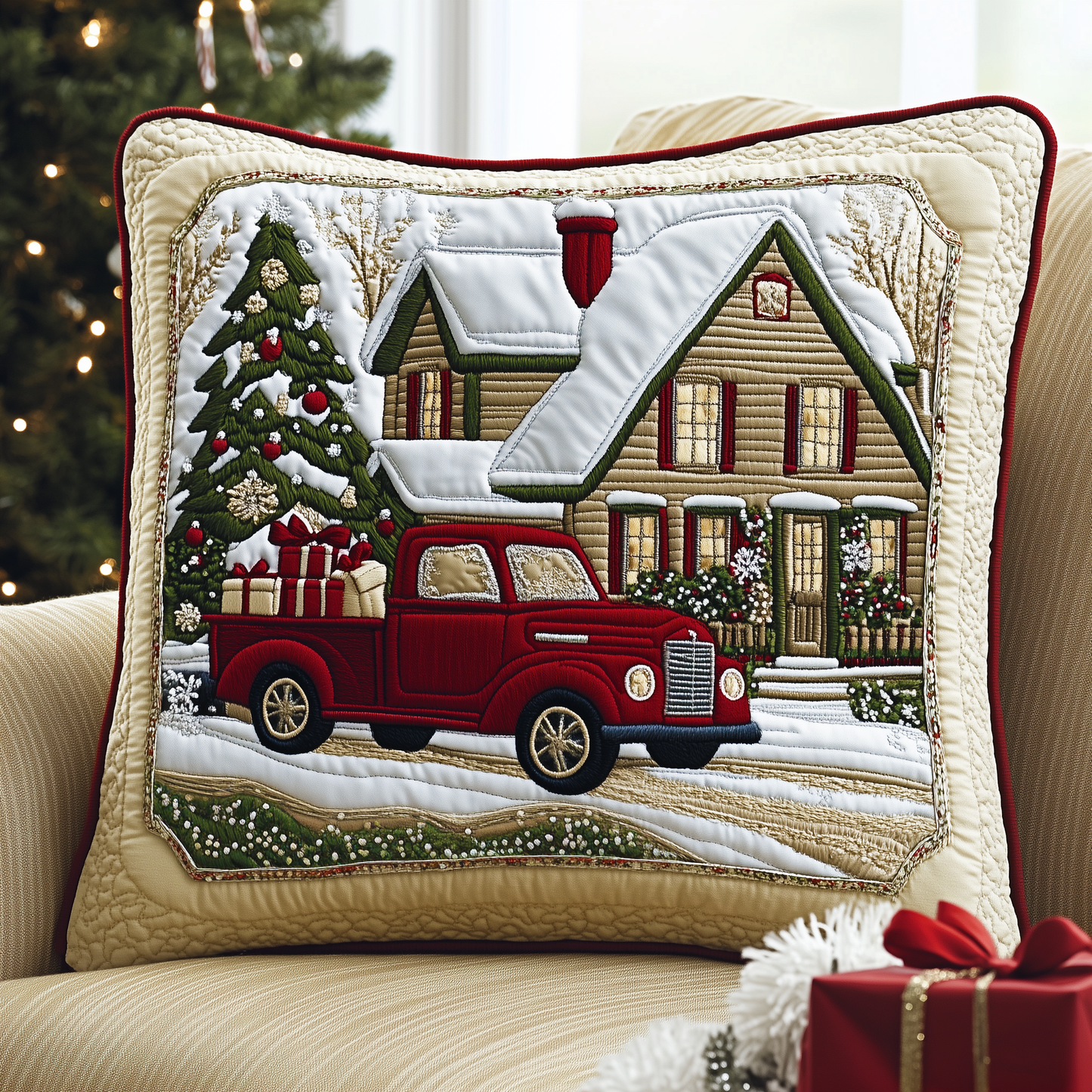 Snow Cabin Quilted Pillow Case GFTOAB1212