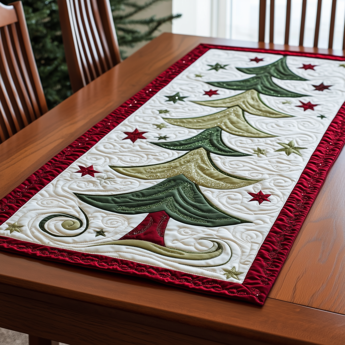 Christmas Tree Quilted Table Runner GFTOAB1235