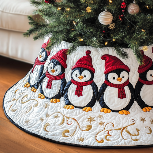 Christmas Penguin Quilted Tree Skirt GFTOAB1269