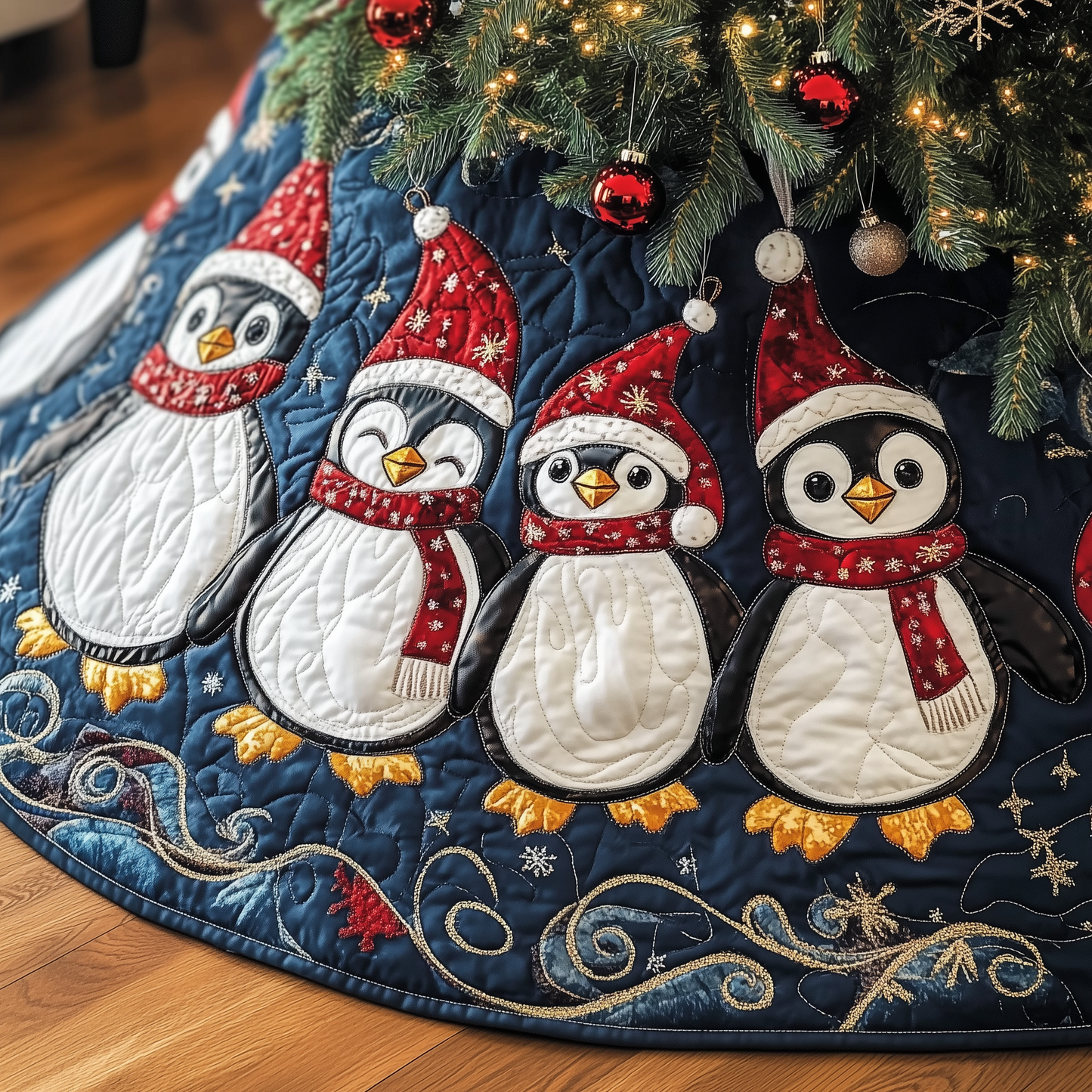 Christmas Penguin Quilted Tree Skirt GFTOAB1271