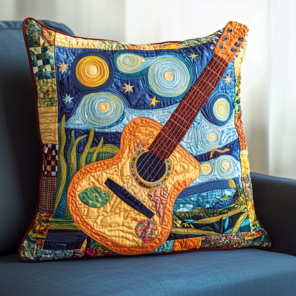 Guitar Starry Night Quilted Pillow Case GFTOAB171