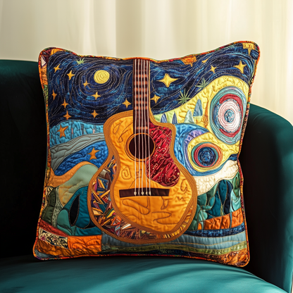 Guitar Starry Night Quilted Pillow Case GFTOAB172