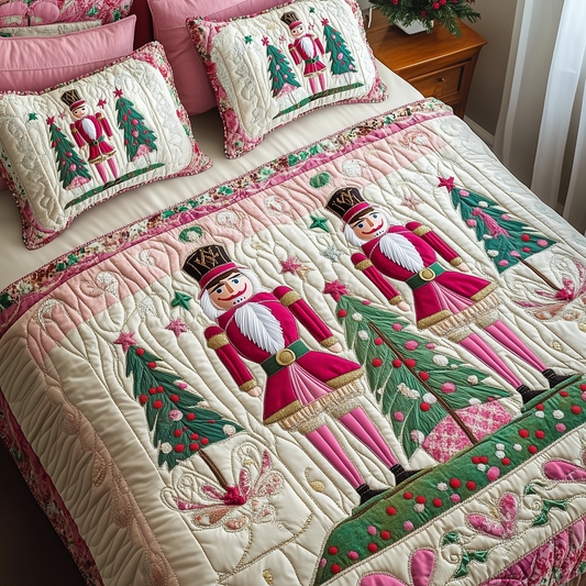 Christmas Nutcracker 3-Piece Quilted Bedding Set GFTOAB177