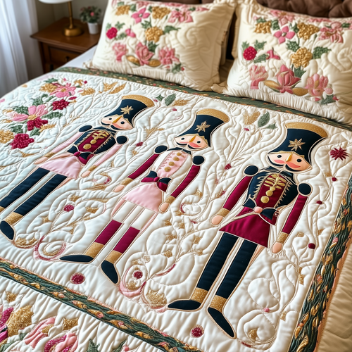 Christmas Nutcracker 3-Piece Quilted Bedding Set GFTOAB183