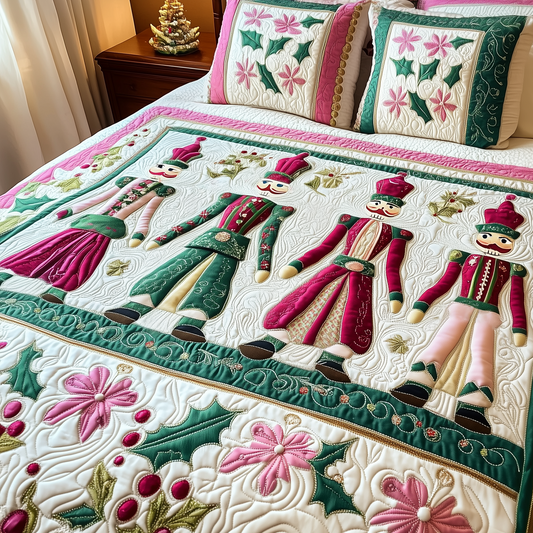 Christmas Nutcracker 3-Piece Quilted Bedding Set GFTOAB184