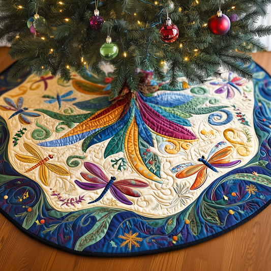 Christmas Dragonfly Quilted Tree Skirt GFTOAB196