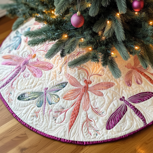 Christmas Dragonfly Quilted Tree Skirt GFTOAB197