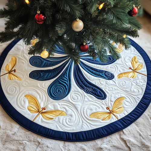 Christmas Dragonfly Quilted Tree Skirt GFTOAB200