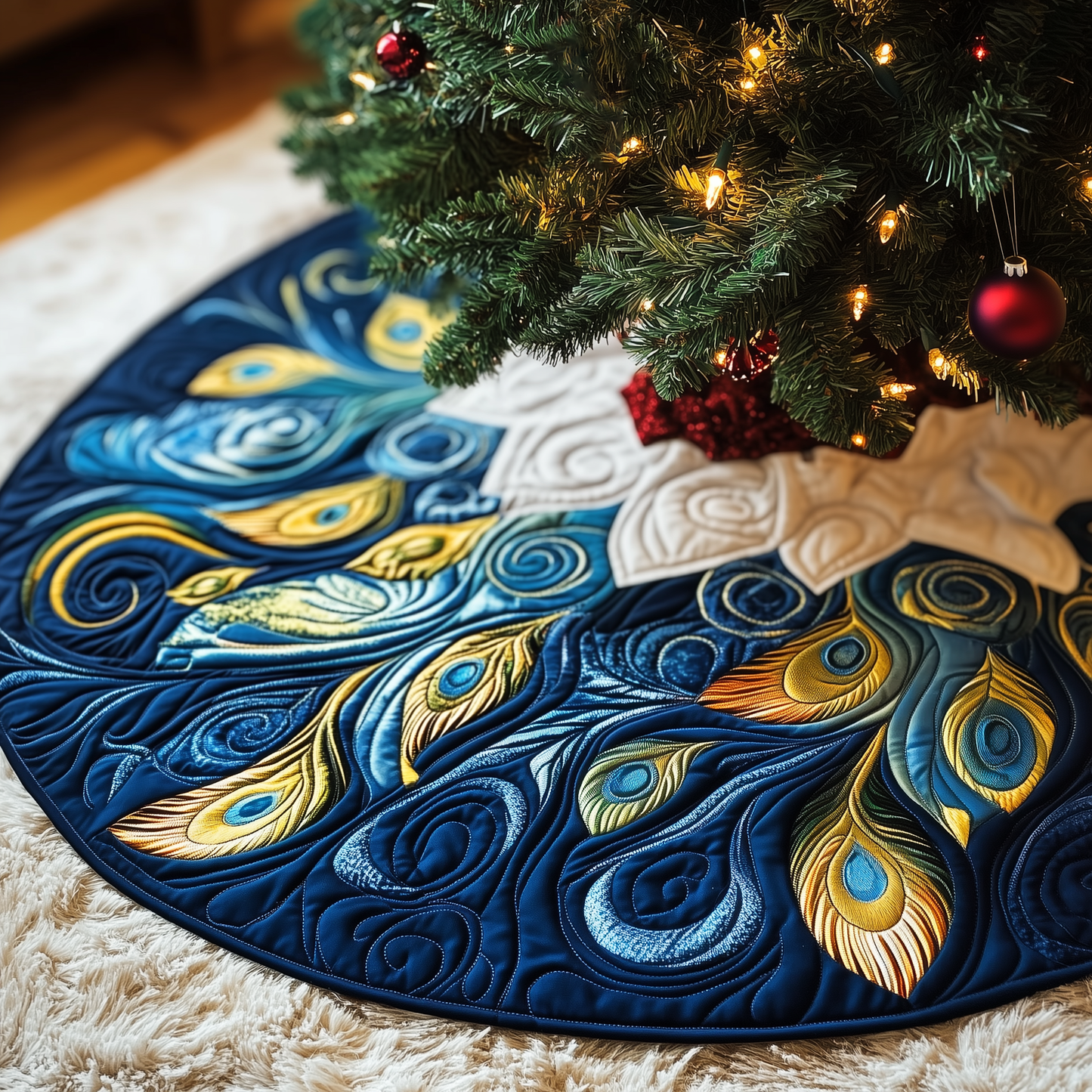 Peacock Quilted Tree Skirt GFTOAB224