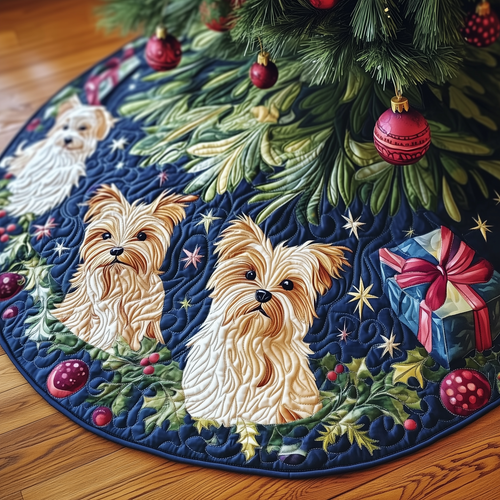 Christmas Yorkie Quilted Tree Skirt GFTOAB243