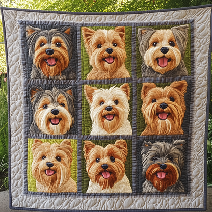 Colorful Yorkie Quilted Blanket GFTOAB300