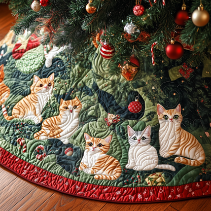 Christmas Cat Quilted Tree Skirt GFTOAB329