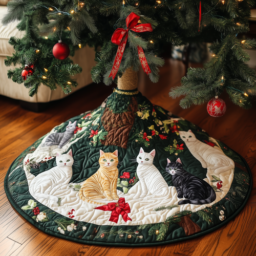 Christmas Cat Quilted Tree Skirt GFTOAB334