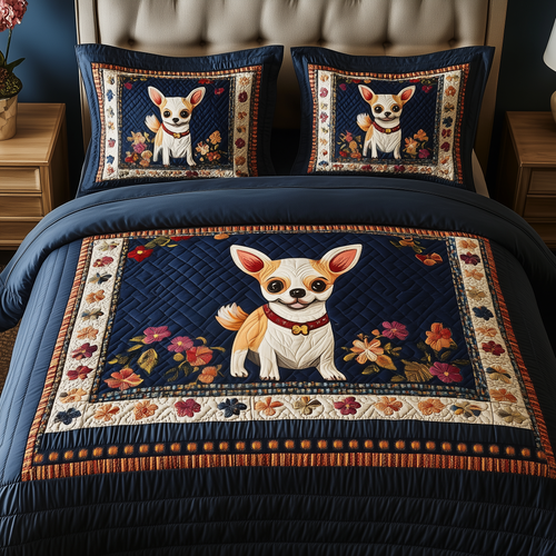 Chihuahua 3-Piece Quilted Bedding Set GFTOAB341