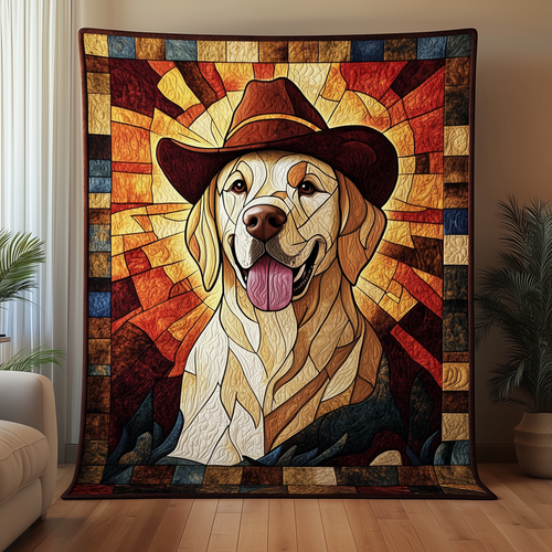 Cowboy Labrador Quilted Blanket GFTOAB359