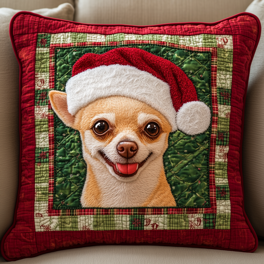 Christmas Chihuahua Quilted Pillow Case GFTOAB361