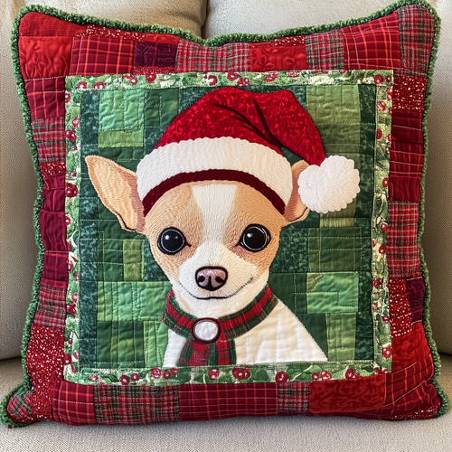 Christmas Chihuahua Quilted Pillow Case GFTOAB363