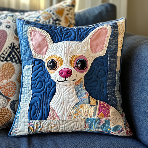 Colorful Chihuahua Quilted Pillow Case GFTOAB365