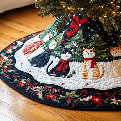 Christmas Cat Quilted Tree Skirt GFTOAB386