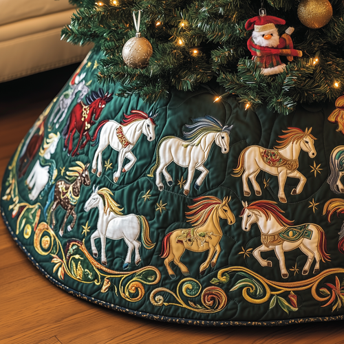 Christmas Horse Quilted Tree Skirt GFTOAB390