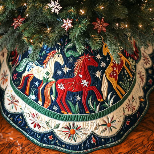 Christmas Horse Quilted Tree Skirt GFTOAB391