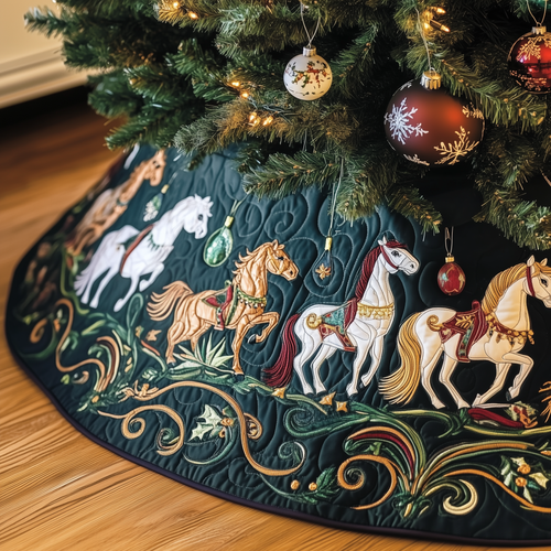 Christmas Horse Quilted Tree Skirt GFTOAB392