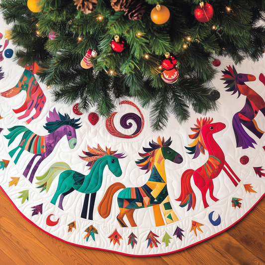 Christmas Horse Quilted Tree Skirt GFTOAB397