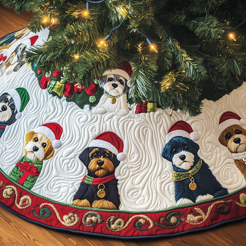 Christmas Schnauzer Quilted Tree Skirt GFTOAB412