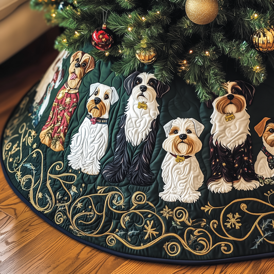 Christmas Schnauzer Quilted Tree Skirt GFTOAB415