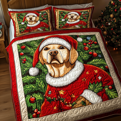 Christmas Labrador 3-Piece Quilted Bedding Set GFTOAB418