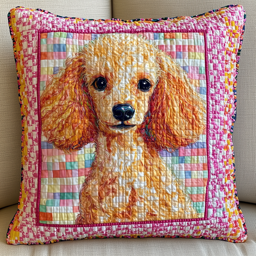 Pink Poodle Quilted Pillow Case GFTOAB429