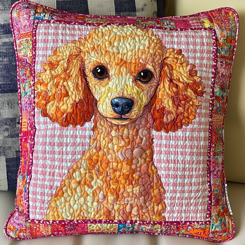 Pink Poodle Quilted Pillow Case GFTOAB430