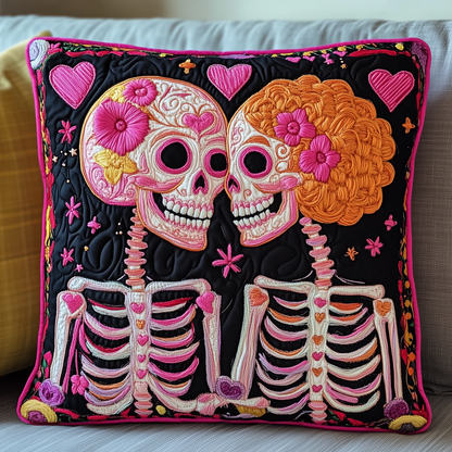 Skull Couple Quilted Pillow Case GFTOAB432