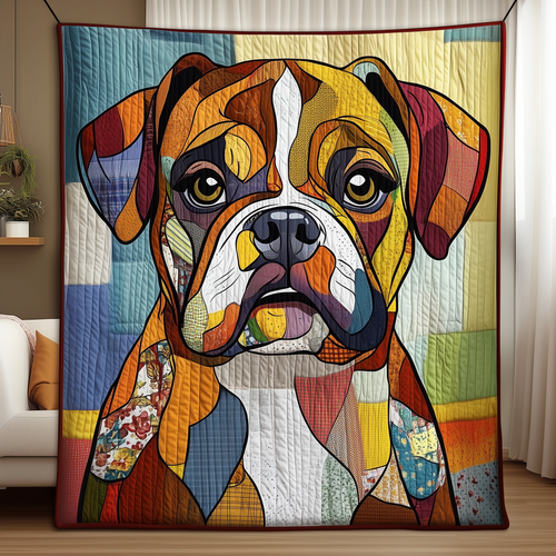 Boxer Dog Quilted Blanket GFTOAB480