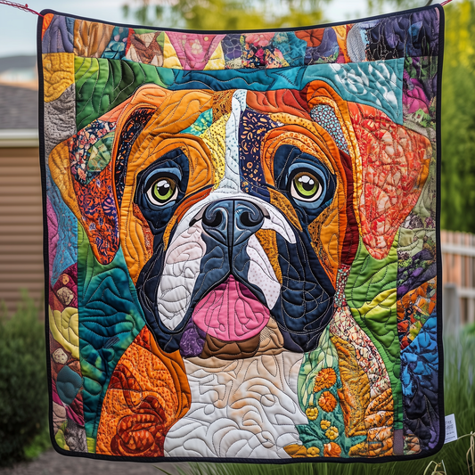 Boxer Dog Quilted Blanket GFTOAB485