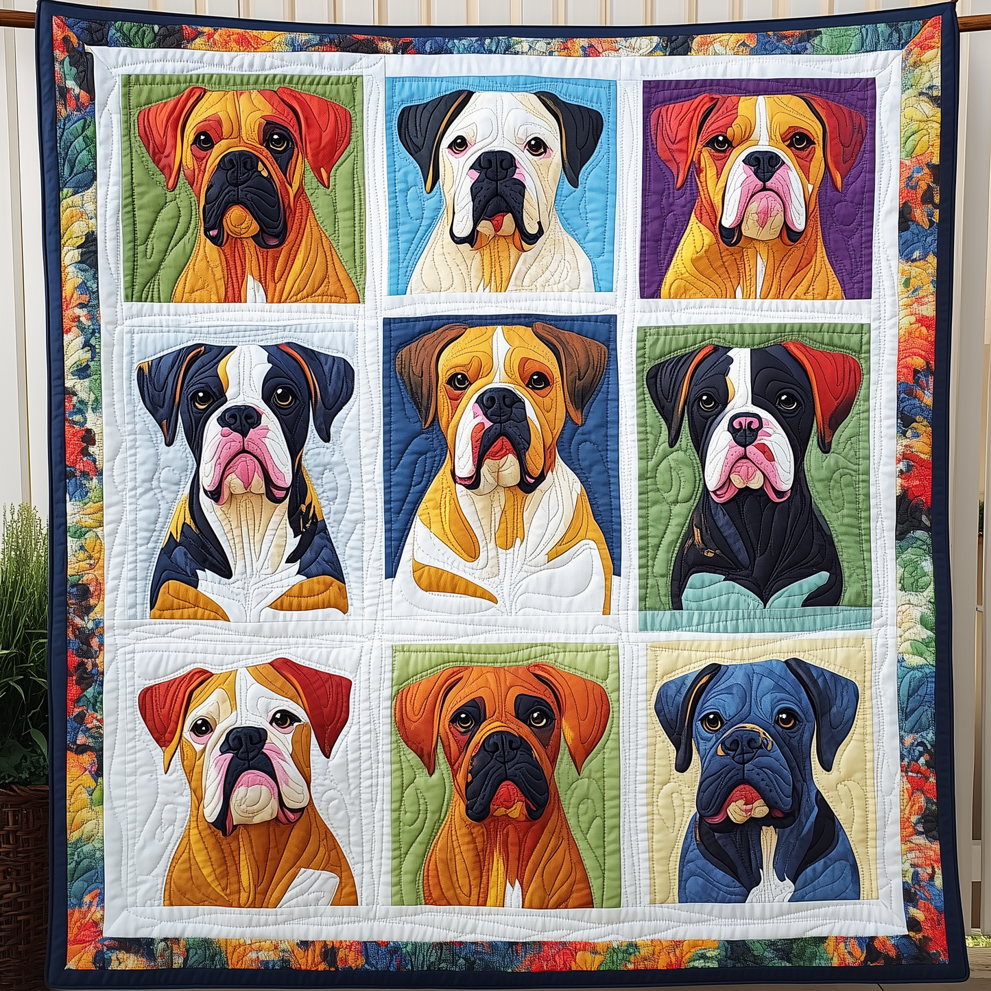 Boxer Dog Quilted Blanket GFTOAB489