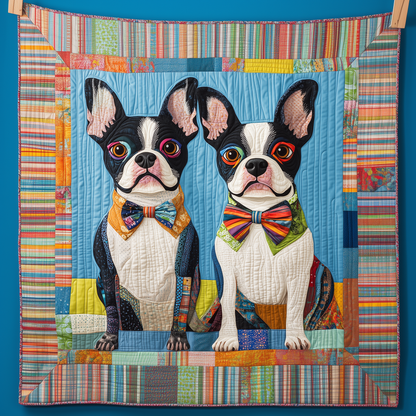 Boston Terrier Quilted Blanket GFTOAB492