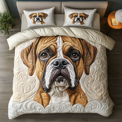 Boxer Dog 3-Piece Quilted Bedding Set GFTOAB501