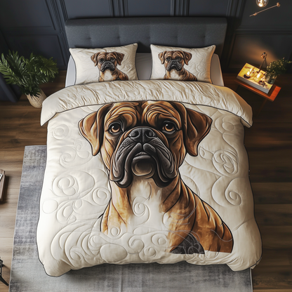 Boxer Dog 3-Piece Quilted Bedding Set GFTOAB505