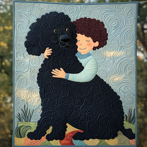 Children With Poodle Quilted Blanket GFTOAB555